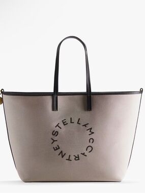 Stella McCartney Beige Tote with Black Trim and Logo